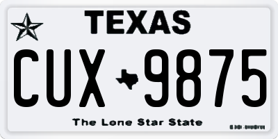 TX license plate CUX9875