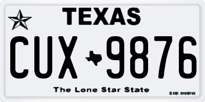 TX license plate CUX9876
