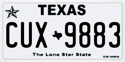 TX license plate CUX9883