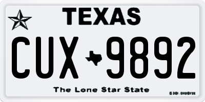 TX license plate CUX9892