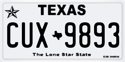 TX license plate CUX9893