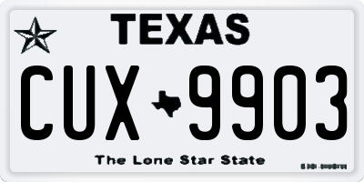 TX license plate CUX9903