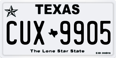 TX license plate CUX9905