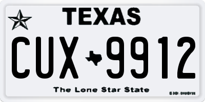 TX license plate CUX9912