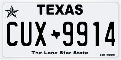 TX license plate CUX9914