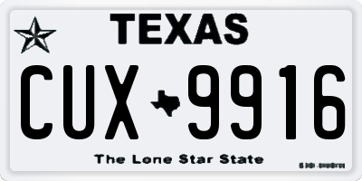 TX license plate CUX9916