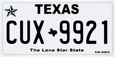TX license plate CUX9921