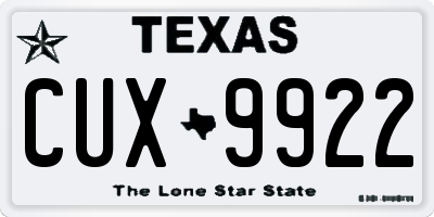 TX license plate CUX9922