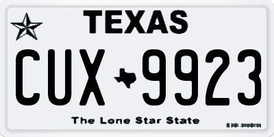 TX license plate CUX9923