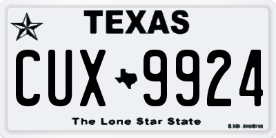 TX license plate CUX9924