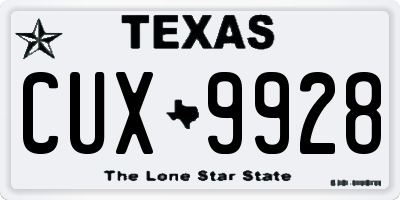 TX license plate CUX9928