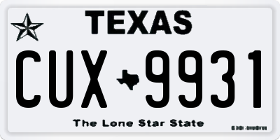 TX license plate CUX9931