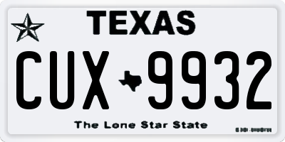 TX license plate CUX9932