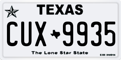 TX license plate CUX9935