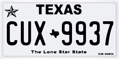 TX license plate CUX9937