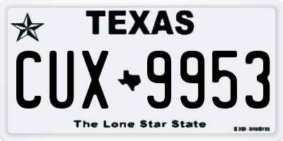 TX license plate CUX9953