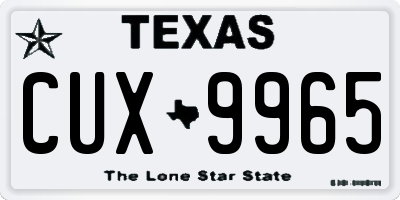 TX license plate CUX9965