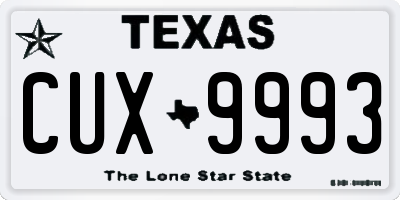 TX license plate CUX9993