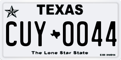 TX license plate CUY0044
