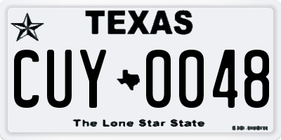 TX license plate CUY0048
