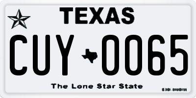 TX license plate CUY0065