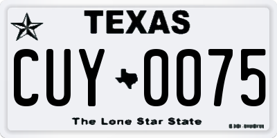 TX license plate CUY0075