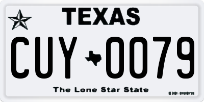 TX license plate CUY0079