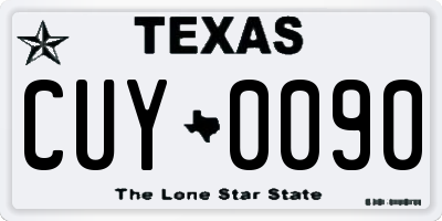TX license plate CUY0090