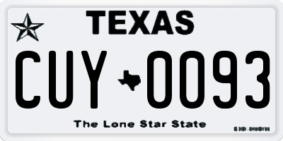 TX license plate CUY0093