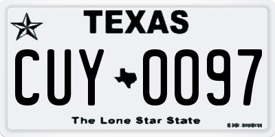 TX license plate CUY0097