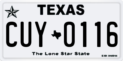 TX license plate CUY0116