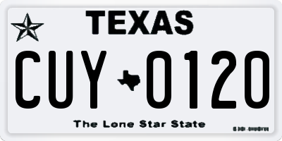TX license plate CUY0120