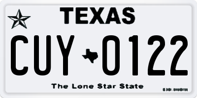 TX license plate CUY0122