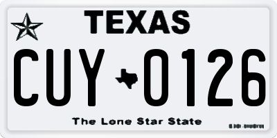 TX license plate CUY0126