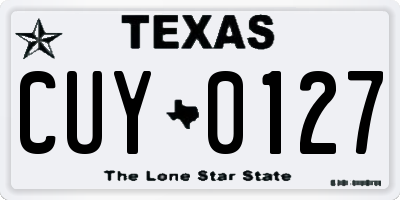 TX license plate CUY0127