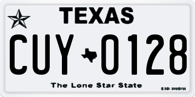 TX license plate CUY0128