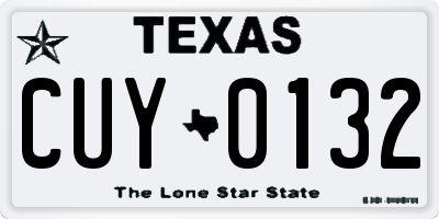 TX license plate CUY0132