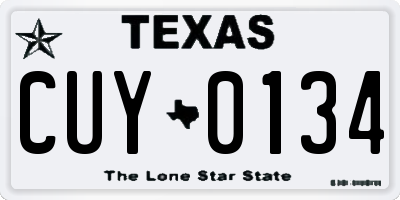 TX license plate CUY0134