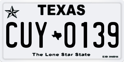 TX license plate CUY0139