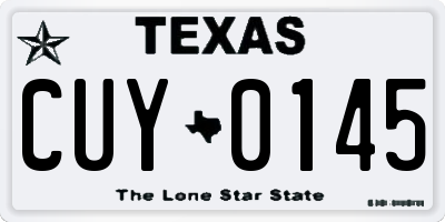 TX license plate CUY0145