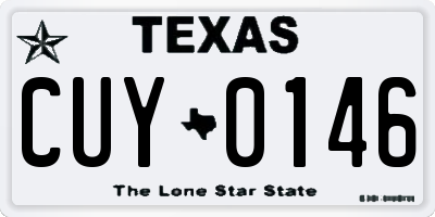 TX license plate CUY0146