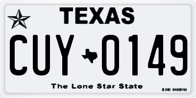 TX license plate CUY0149