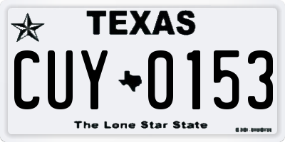 TX license plate CUY0153