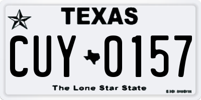 TX license plate CUY0157