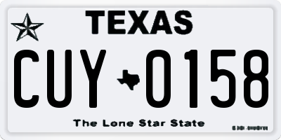 TX license plate CUY0158