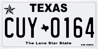 TX license plate CUY0164