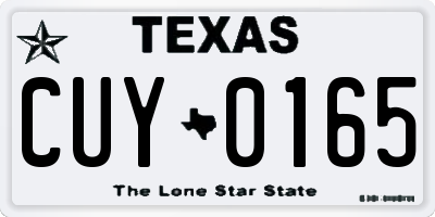TX license plate CUY0165