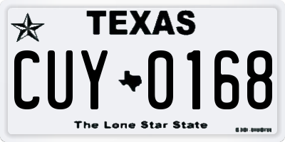 TX license plate CUY0168