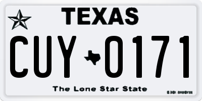 TX license plate CUY0171
