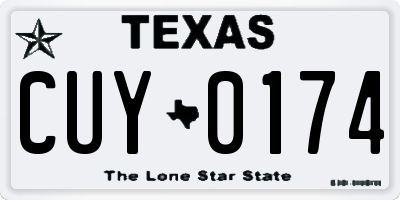 TX license plate CUY0174